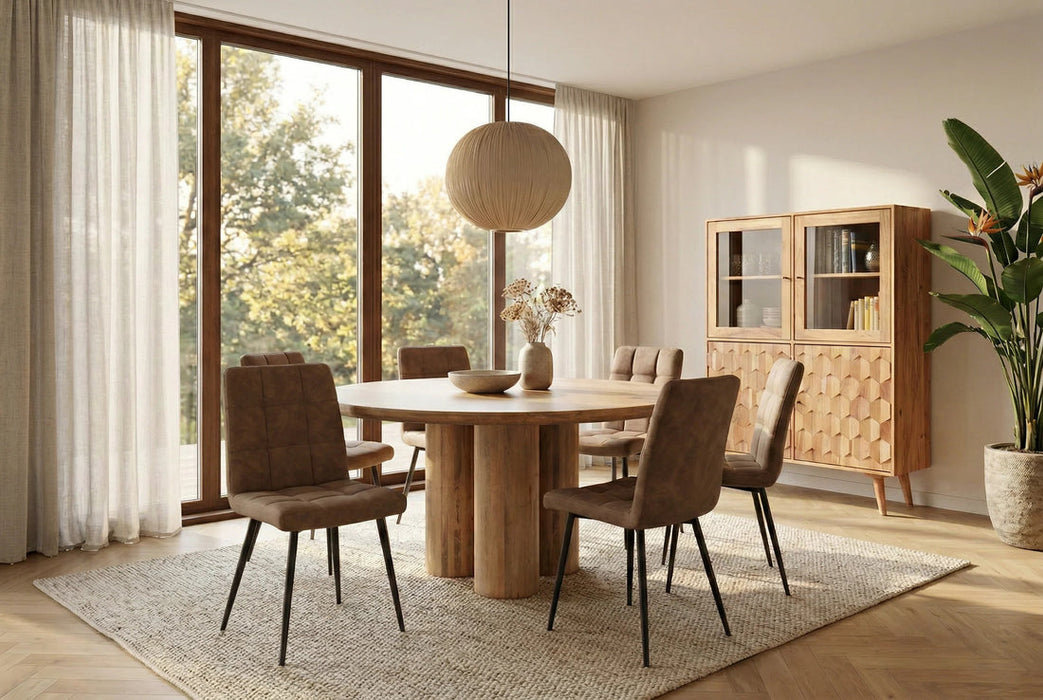 Round Dining Table Margo 140cm Mango Wood Natural