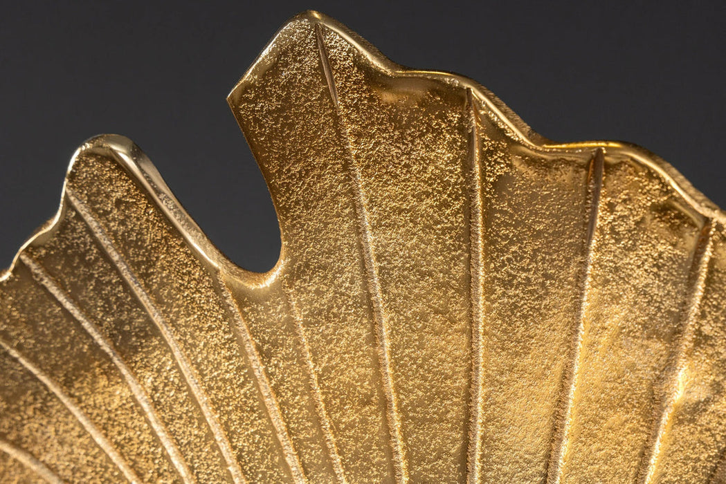 Decorative Platter Peacock 37cm Metal Gold