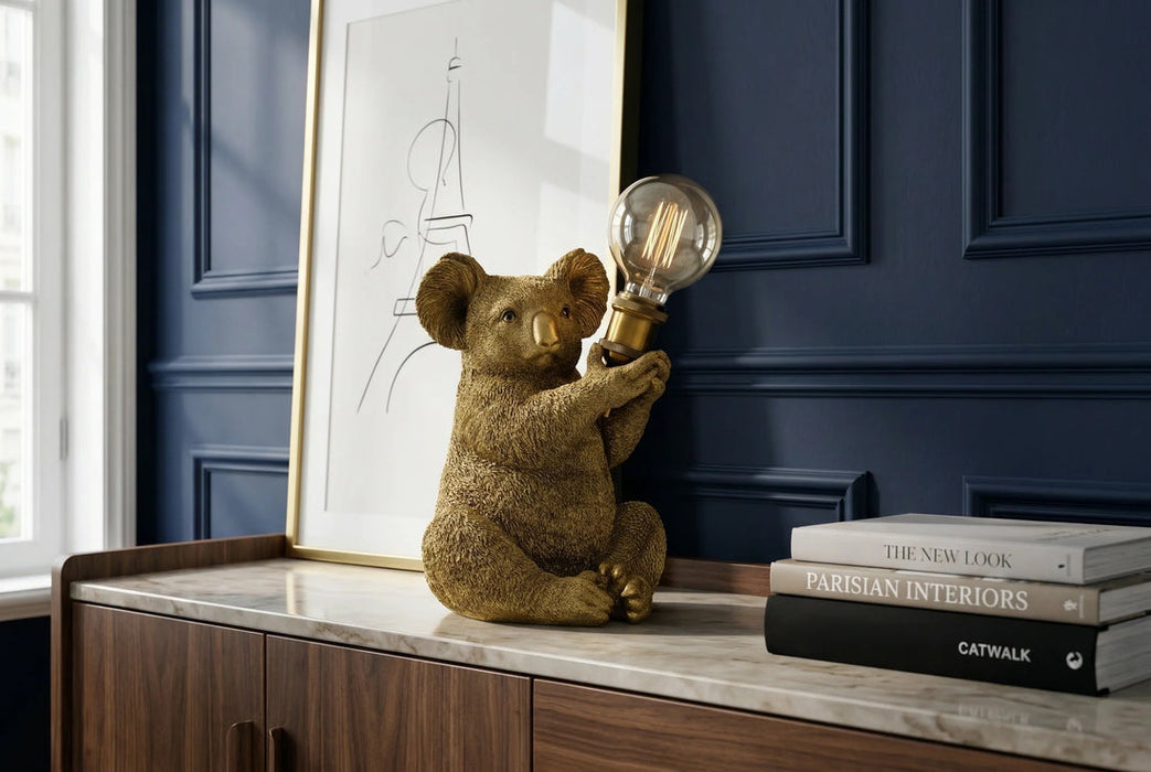 Table Lamp Koala 34cm Polyresin Gold