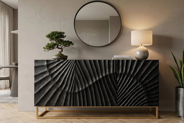 Sideboard Fossil 140cm Mango Wood Black
