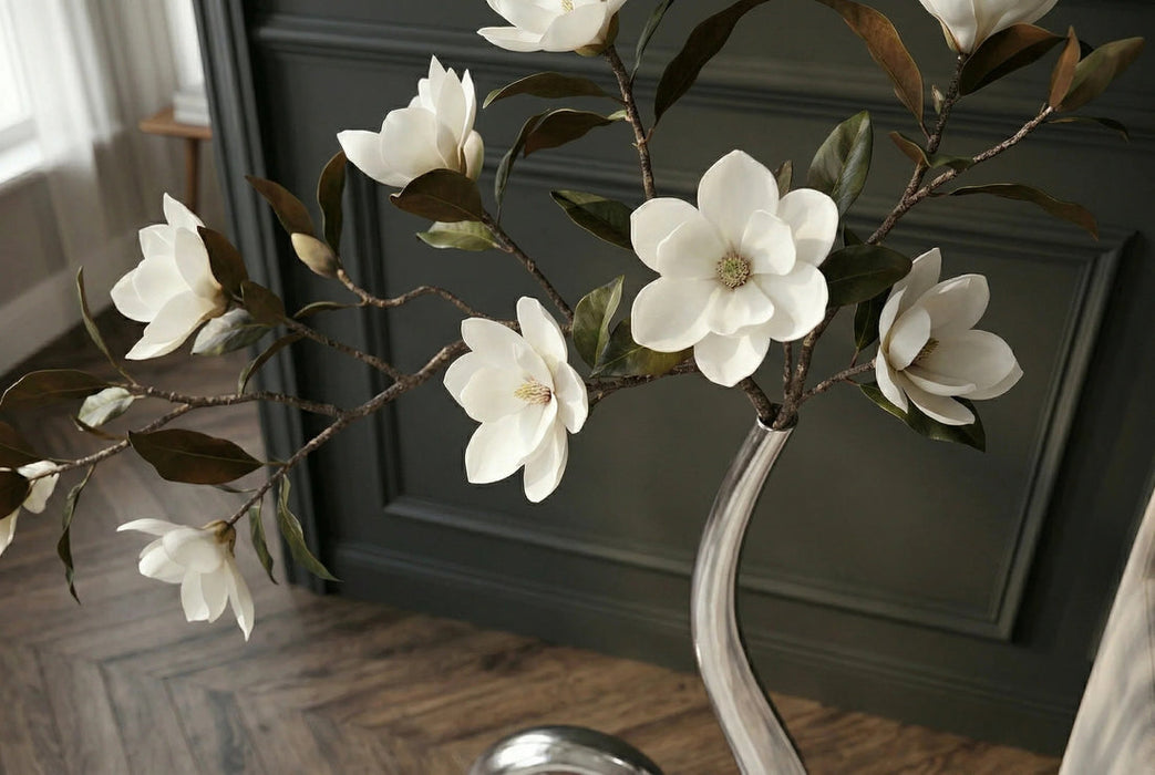 Vase Wave 106cm Metal Silver