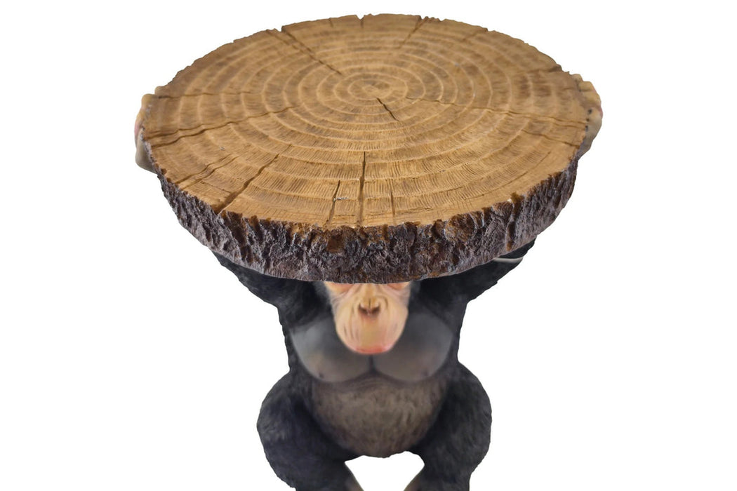 Round Side Table Monkey 52cm Polyresin