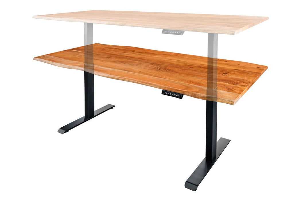Height-Adjustable Desk Monolith 160cm Acacia Wood Natural