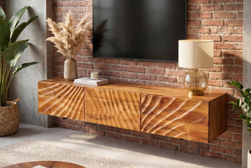 Floating TV Stand Fossil 160cm Mango Wood Brown