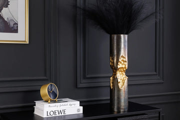 Decorative Vase Precious 50cm Metal Black Gold