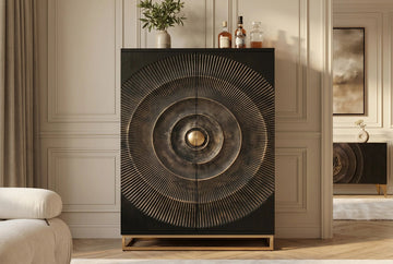 Bar Cabinet Golden Eye 140cm Mango Wood Black
