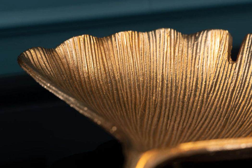 Decorative Bowl Ginkgo 33cm Metal Gold
