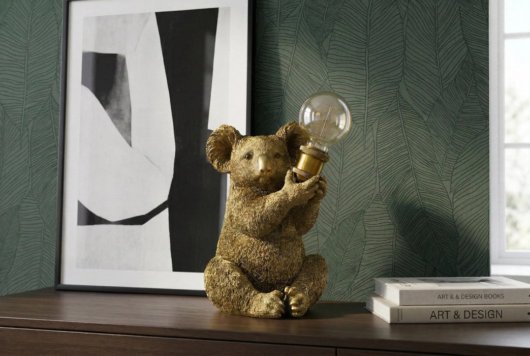 Table Lamp Koala 34cm Polyresin Gold