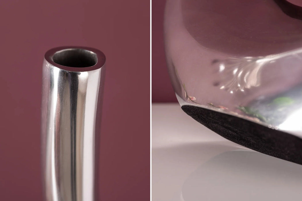 Vase Wave 106cm Metal Silver