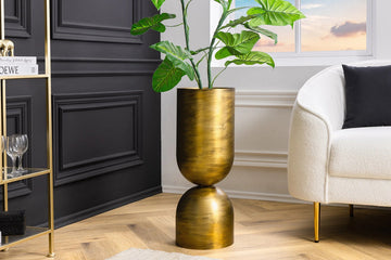 Decorative Vase Sandglass 69cm Metal Gold