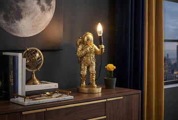 Table Lamp Astronaut 37cm Polyresin Gold