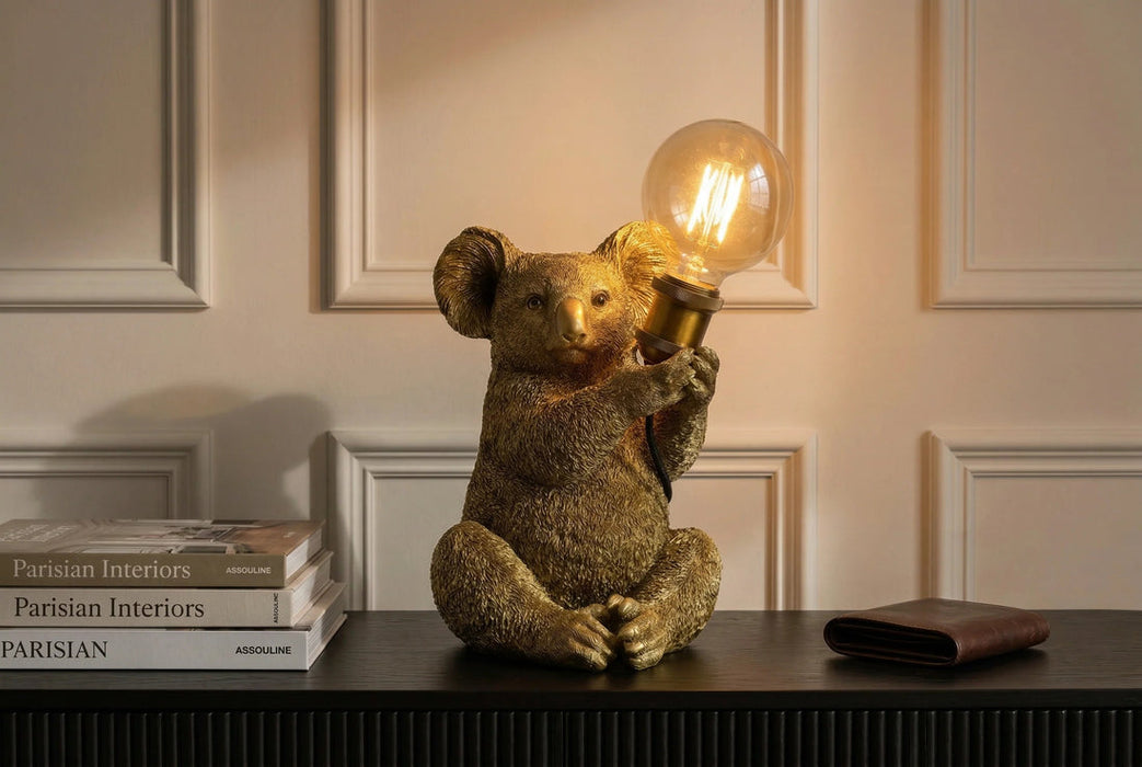 Table Lamp Koala 34cm Polyresin Gold
