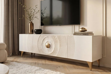 TV Stand Golden Eye 180cm Mango Wood White