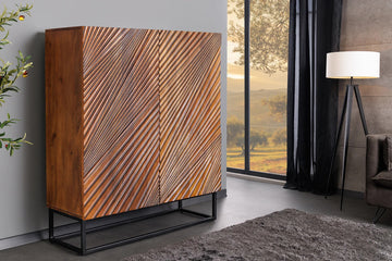 Cabinet Line Art 120cm Mango Wood Brown