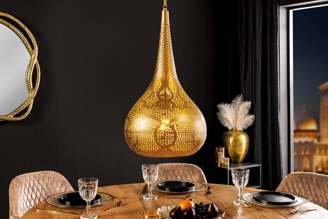Hanging Lamp Orient Living 49cm Metal Gold