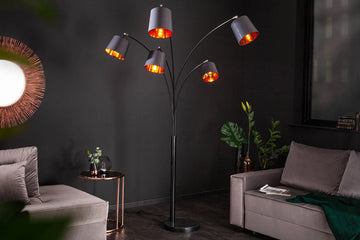 Floor Lamp Levels 205cm Metal Black