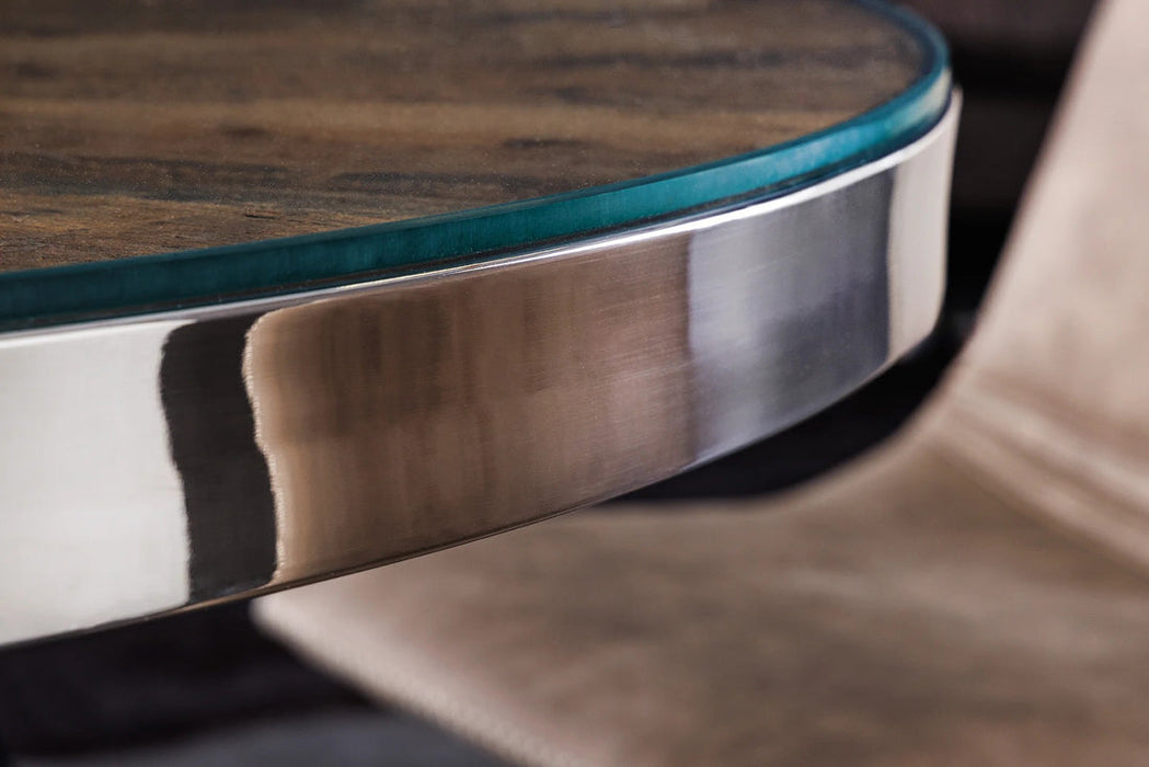 Round Dining Table Barracuda 140cm Recycled Teak Wood Brown