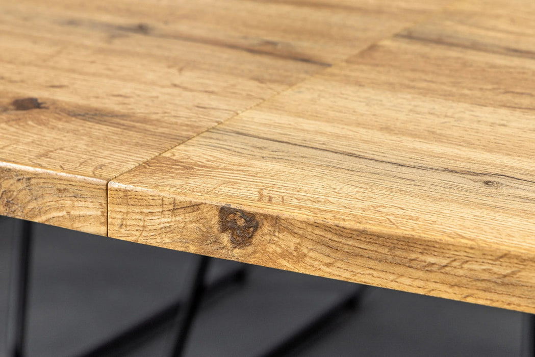 Extendable Dining Table Ranger 160-200cm Wild Oak Look Natural X-Frame