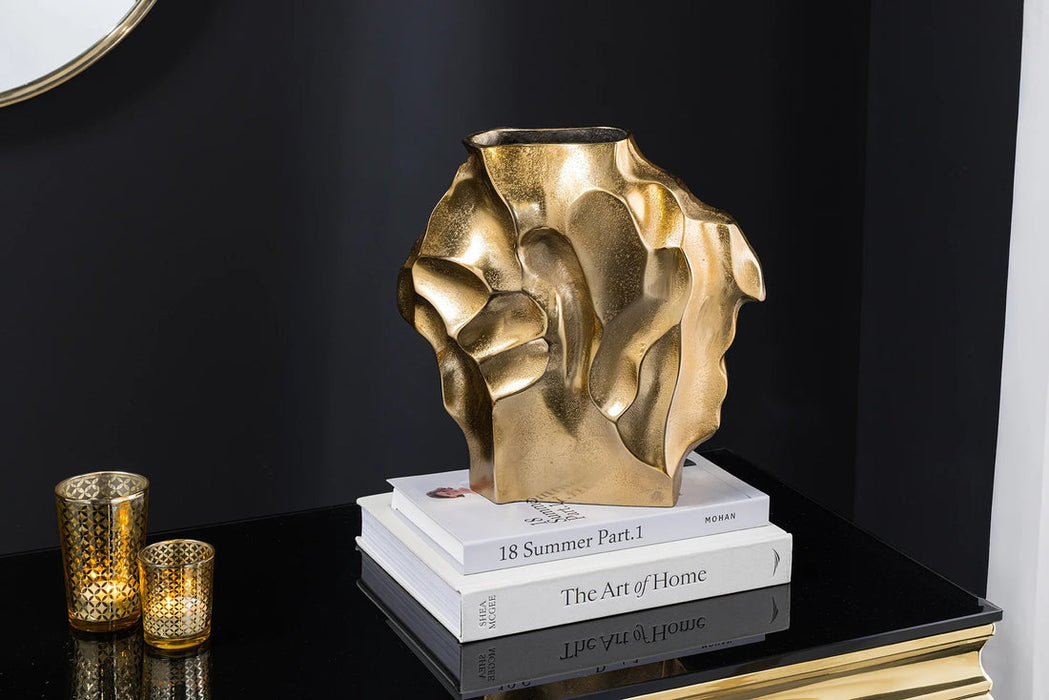 Decorative Vase Flux 30cm Metal Gold