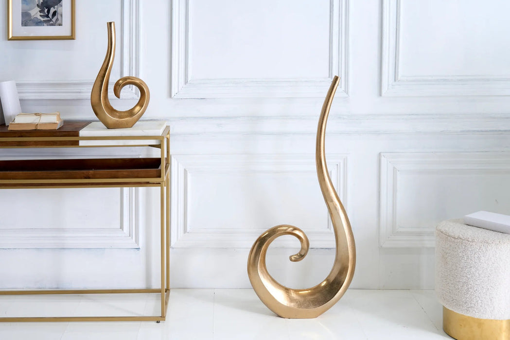 Vase Wave 106cm Metal Gold