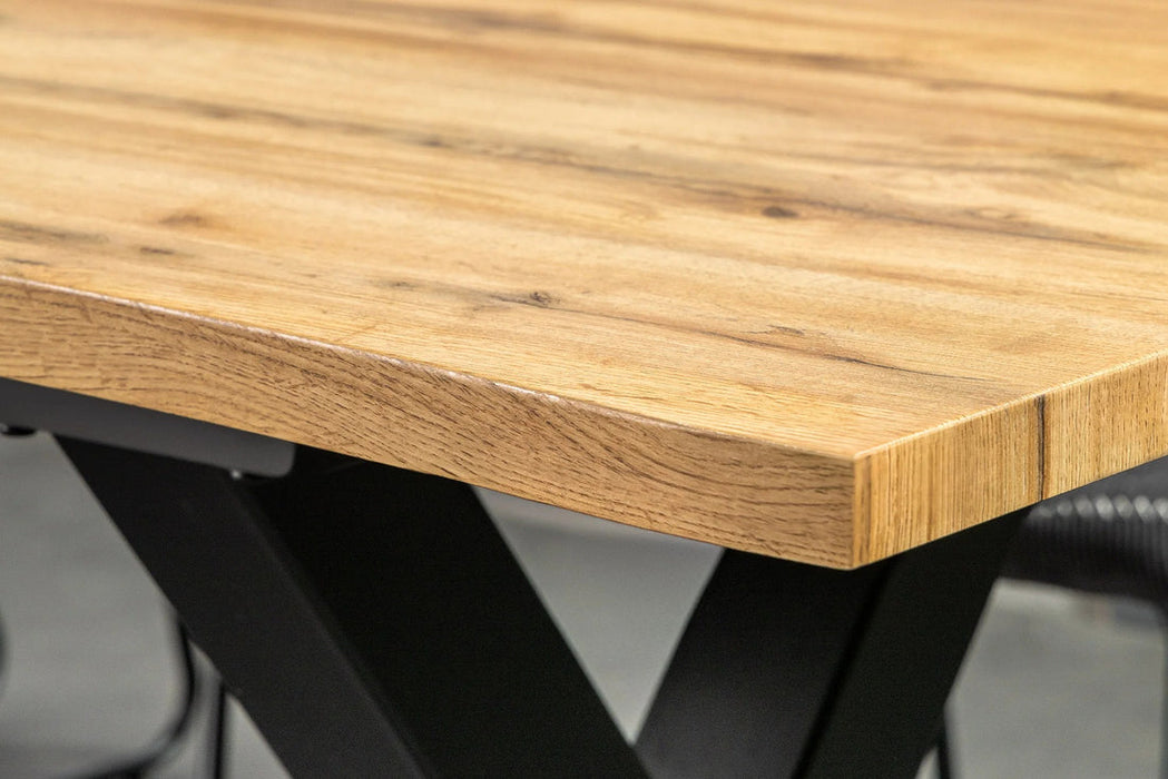 Extendable Dining Table Ranger 160-200cm Wild Oak Look Natural X-Frame