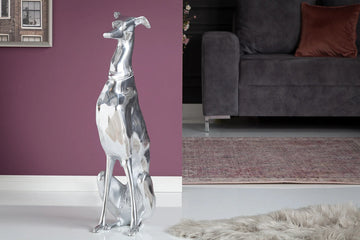 Figure Greyhound 69cm Metal Silver