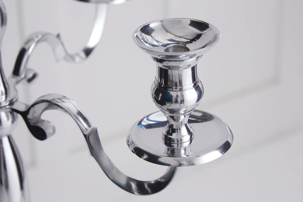 Five-Arm Candlestick Baroque 120cm Metal Silver