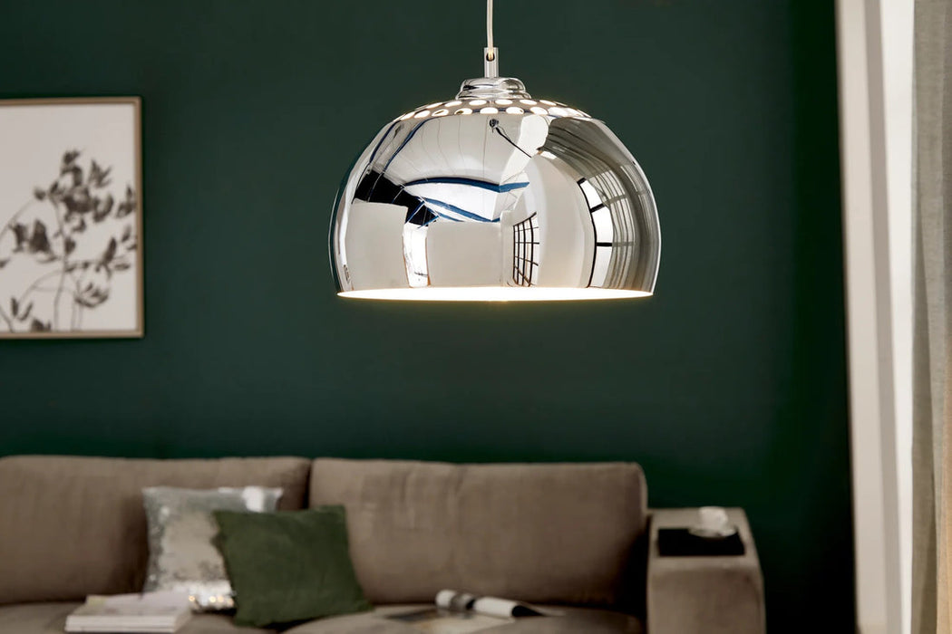 Hanging Lamp Chrome Ball 32cm Metal Silver