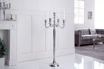 Five-Arm Candlestick Baroque 120cm Metal Silver