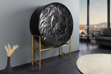Cabinet Lion 140cm Mango Wood Black