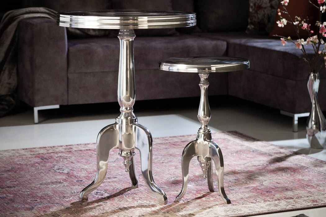 Round Side Table Jardin 55cm Metal Chrome