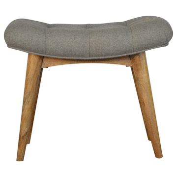 The Kensington Curved Grey Tweed Bench