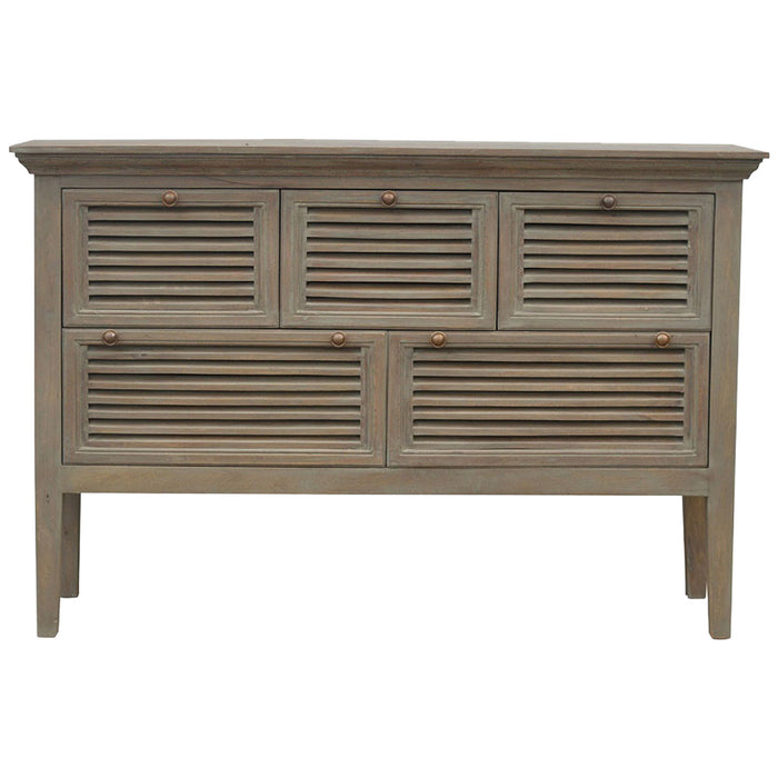 The Estate Grey-Wash 5-Shutter Buffet Sideboard