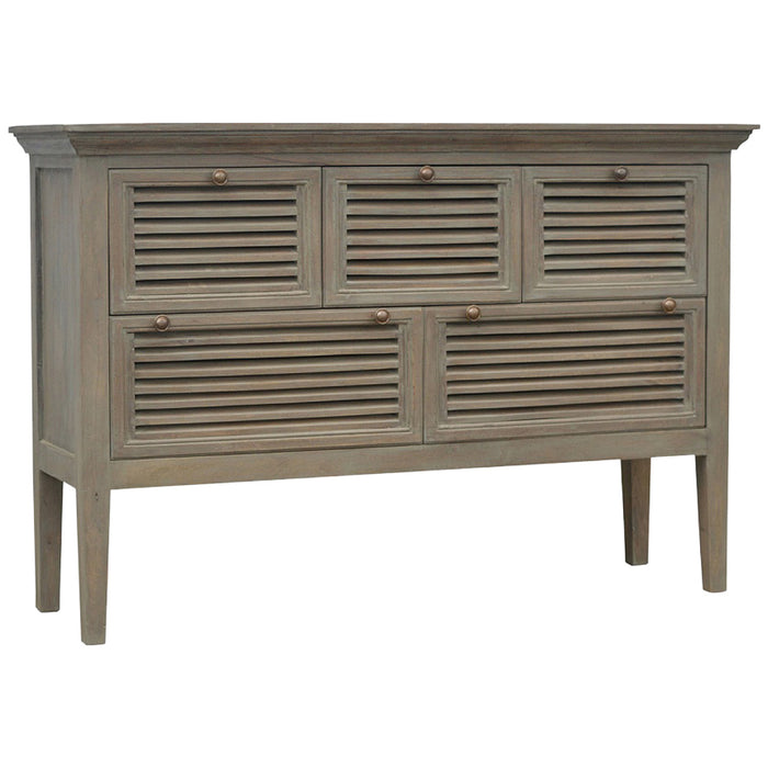 The Estate Grey-Wash 5-Shutter Buffet Sideboard