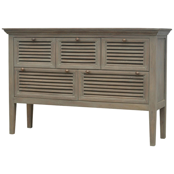 The Estate Grey-Wash 5-Shutter Buffet Sideboard
