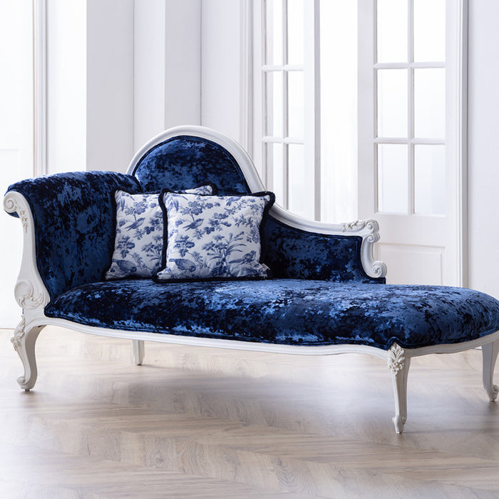 Provencale Antique White French Upholstered Chaise Longue