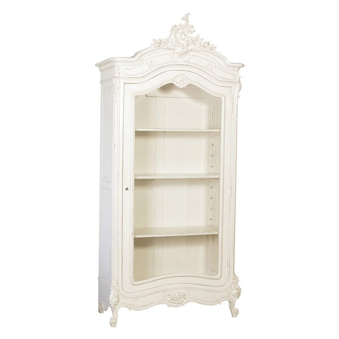 Provencale Antique White French Louis XlV Showcase