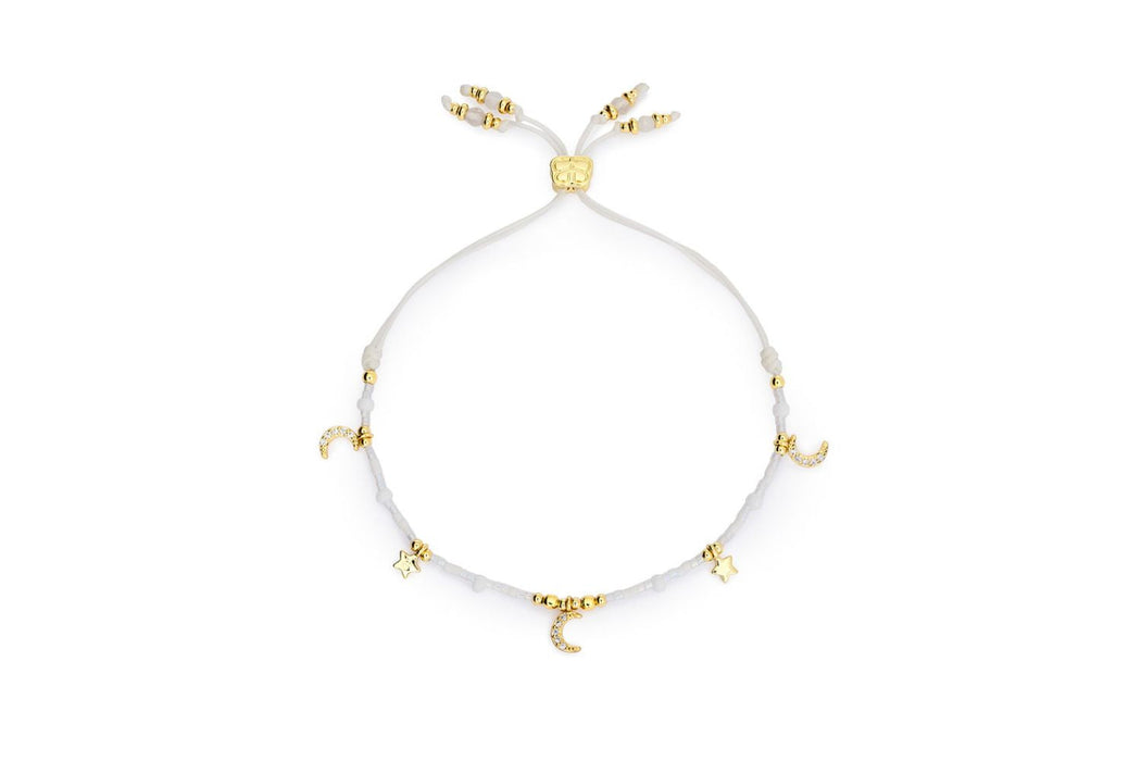Rania White & Gold Celestial Charm Bracelet