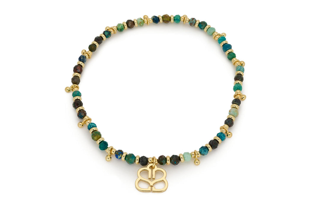 Lakeba Azurite Gold Bracelet Stack