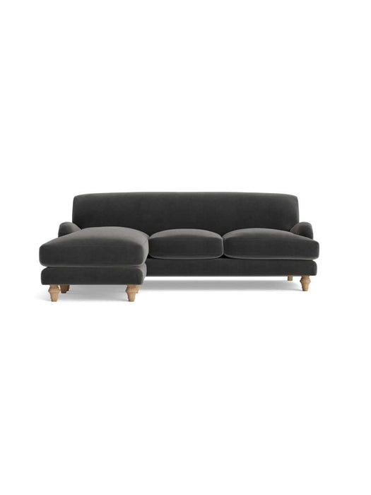 Reine Chaise Left Hand Facing Sofa â€“ Charcoal Velvet