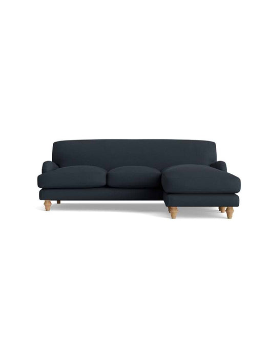 Reine Chaise Right Hand Facing Sofa - Nordic Blue Cotton Linen