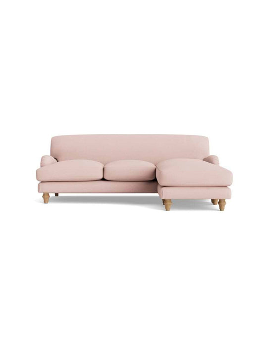 Reine Chaise Right Hand Facing Sofa Soft Rose Cotton Linen