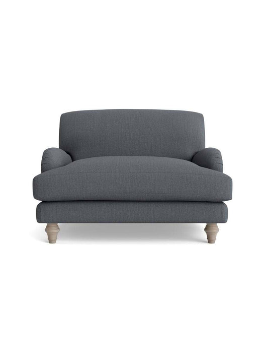 Reine Loveseat â€“ Slate Blue Herringbone