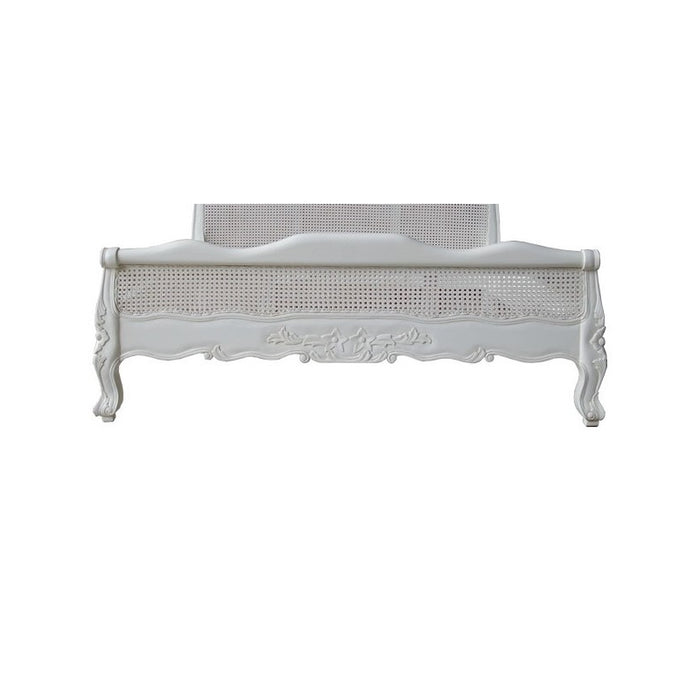 Reproduction Louis Rattan Low Footboard French Bed