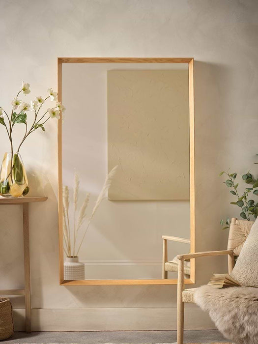 Oak Deep Framed Mirror - Oversized