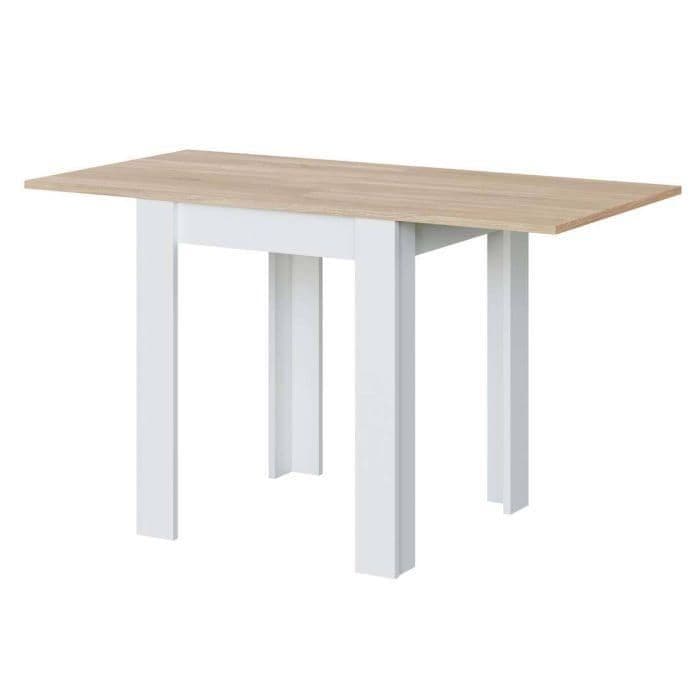 White & Light Oak Effect Small Extending Dining Table
