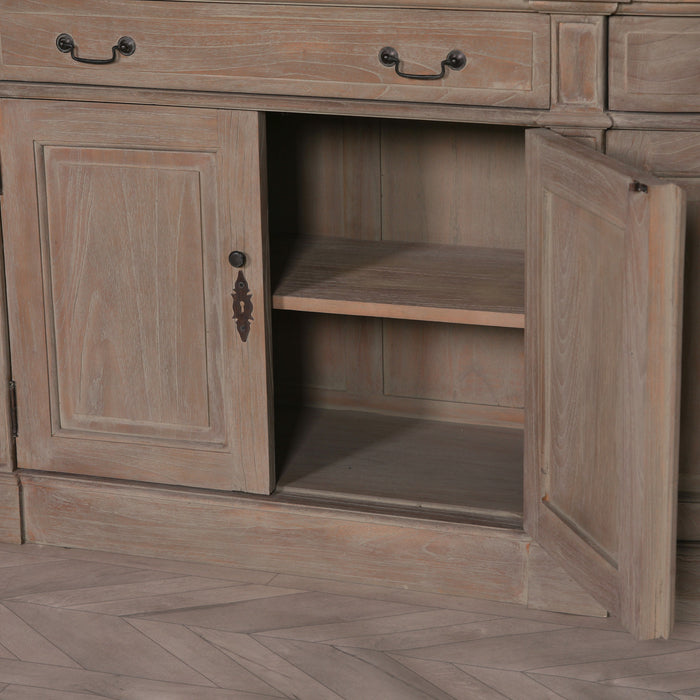Extra Large Wooden Double Bookcase with Ladder