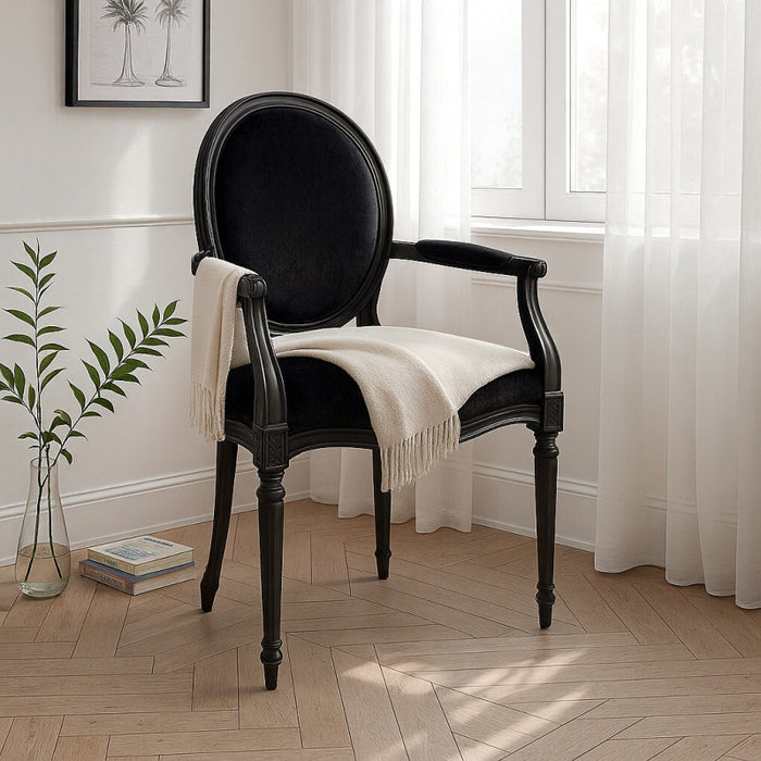 Rochelle Noir French Velvet Carver