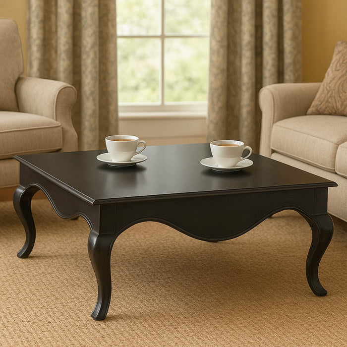 Rochelle Noir Square French Coffee Table