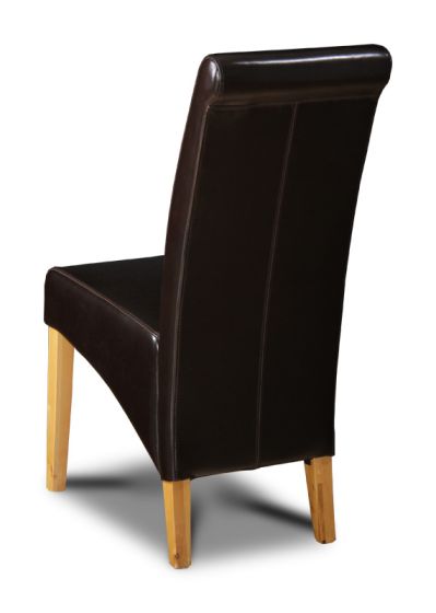 Acre & Artisan Brown Leather Rollback Dining Chair A1Lr